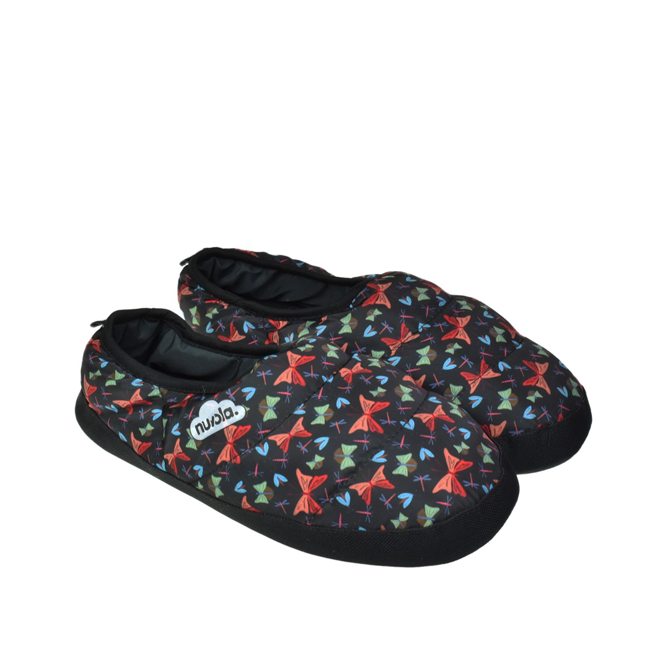 Pantuflas para mujer Farfalla negro con estampado 