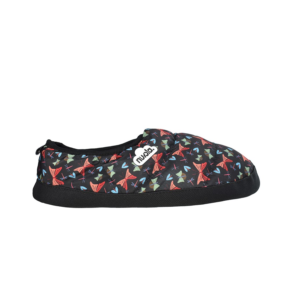 Pantuflas mujer, Farfalla en color negro con estampado